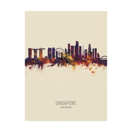 Michael Tompsett 'Singapore Skyline Portrait III' Canvas Art,24x32